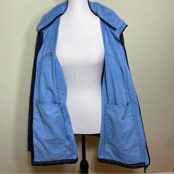 Free Country Black, Grey and Blue Plaid pattern Waterproof Rain Jacket size XL - Picture 6 of 16